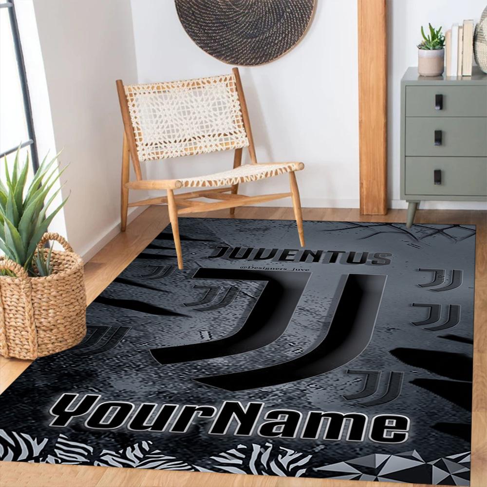 Juventus Personalized Text Area Rug Design for Foyer Balcony Dormitory Decorate room Antislip Carpet Office home decor Wedding Party Gift