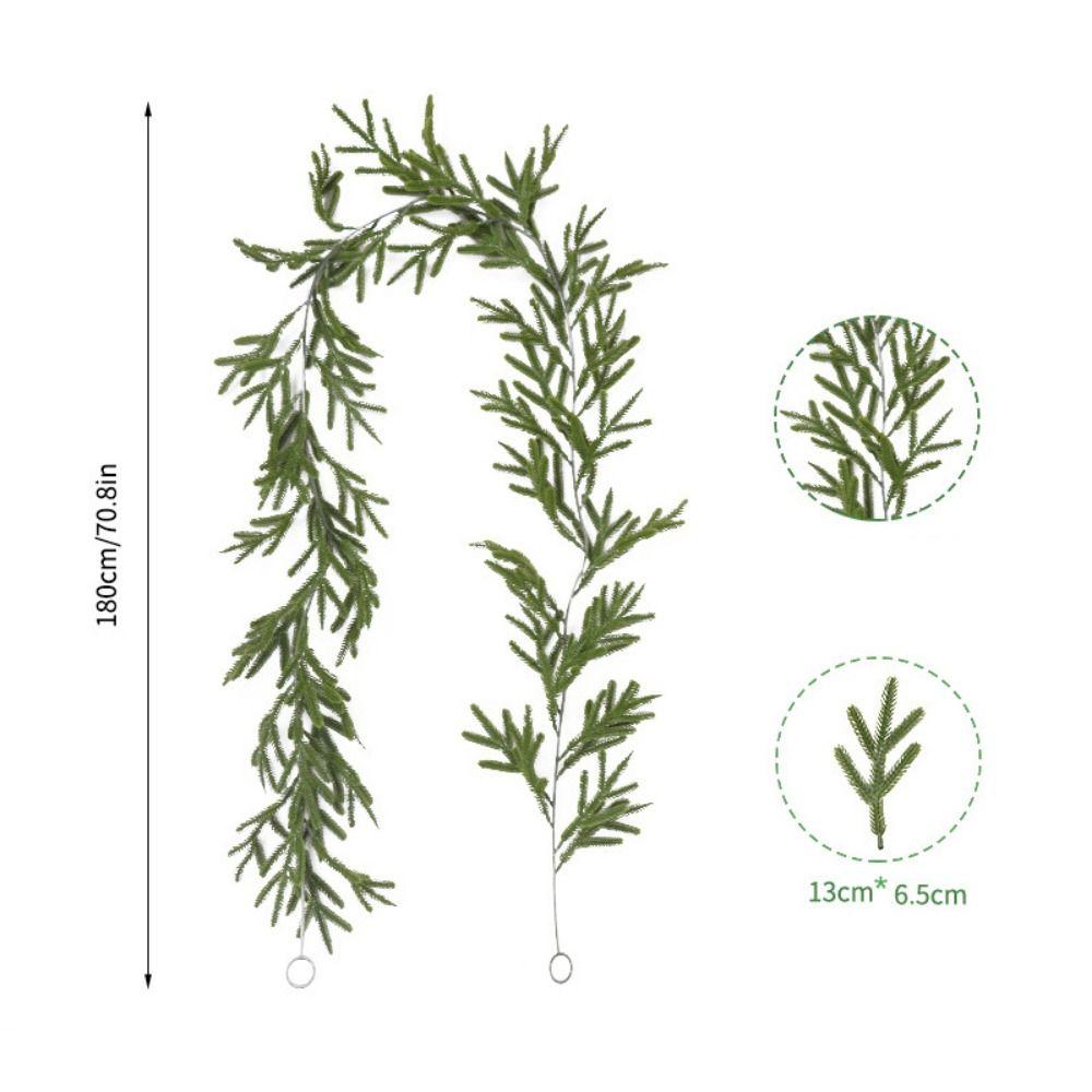 Gift Green Christmas Pine Garland 180cm Party Supplies Lifelike Pine Vine Plastic Wedding Favors Artificial Pine Christmas