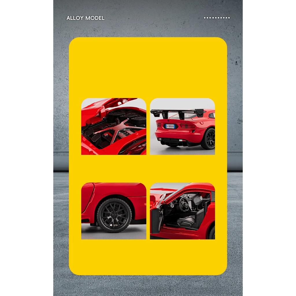 1/32 Dodge Viper ACR SRT Alloy Sports Car Model Diecasts Metal Track Racing Vehicles Car Model Sound Light Simulation Kids Gifts