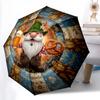 1 PC Automatic Folding Umbrella - Cartoon Pattern, Portable & Foldable Design with 8 Ribs, Christmas Birthday Gifts