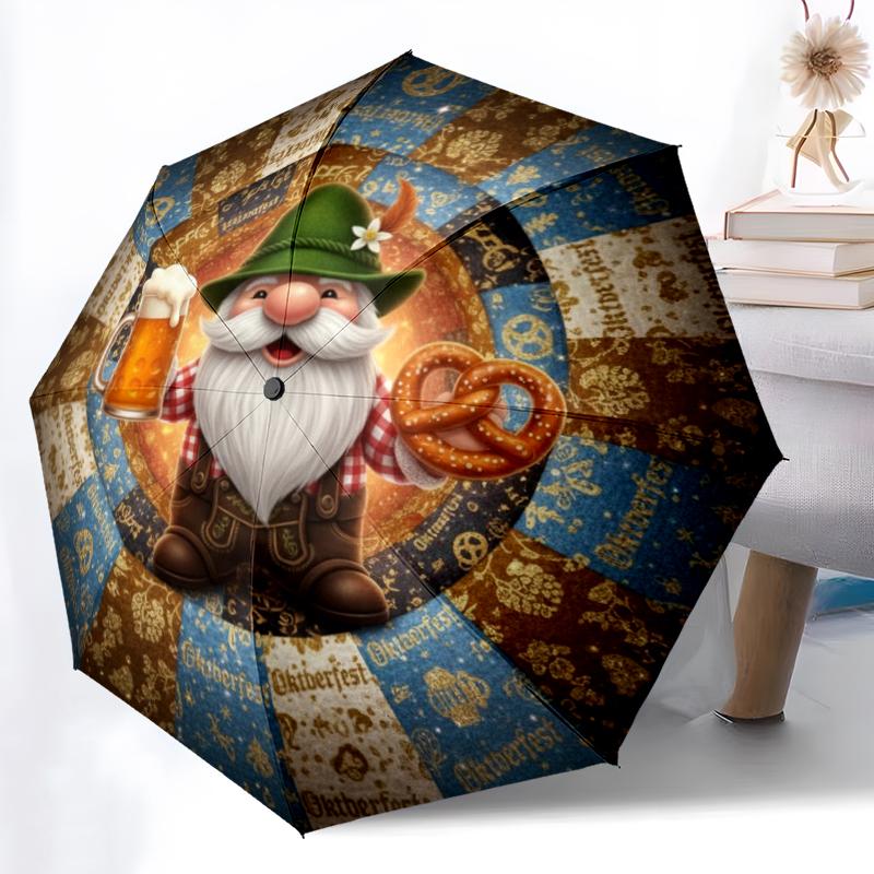 1 PC Automatic Folding Umbrella - Cartoon Pattern, Portable & Foldable Design with 8 Ribs, Christmas Birthday Gifts