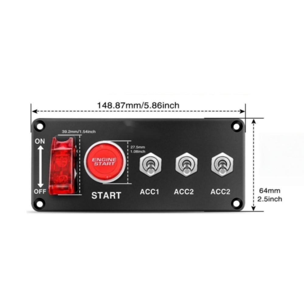 LED Illuminated Racing Ignition Switch Panel Carbon Fiber Car Start Switch 12V racing cars & RV