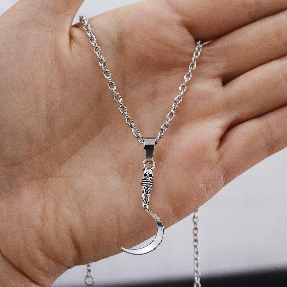 Collier Pendentif Épée et Serpent en Alliage Sombre Gothique pour Hommes et Femmes