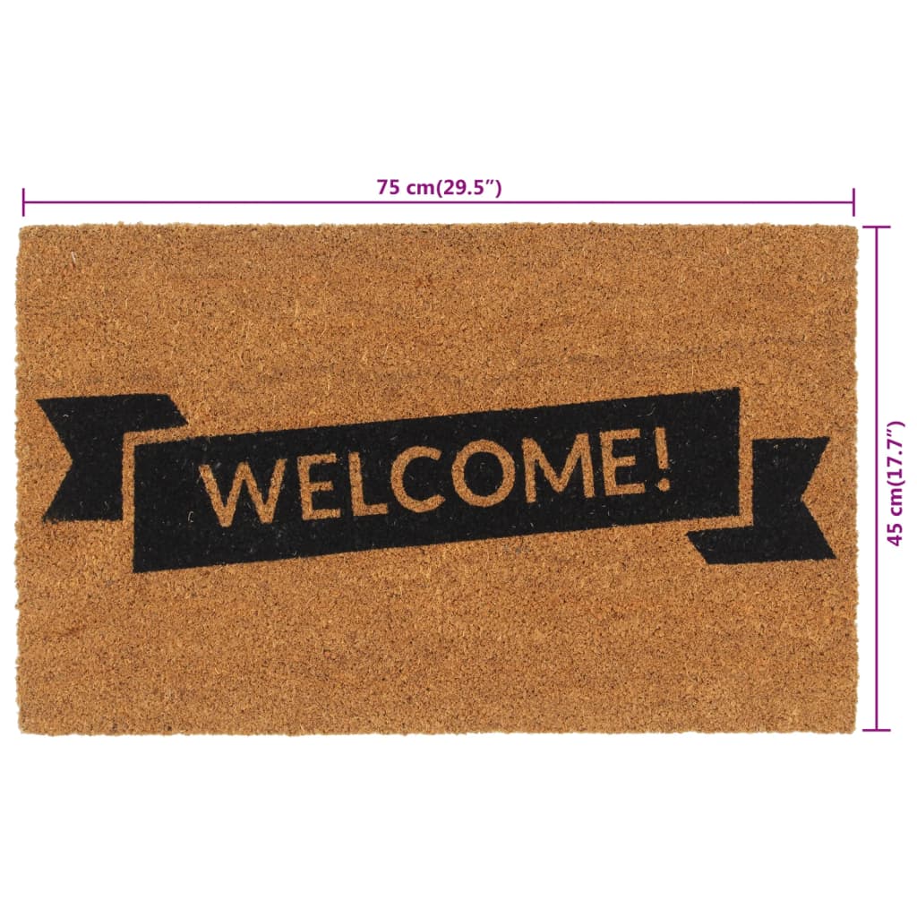 Coconut Fiber Doormat Natural Color 45 X 75 Cm Tufted