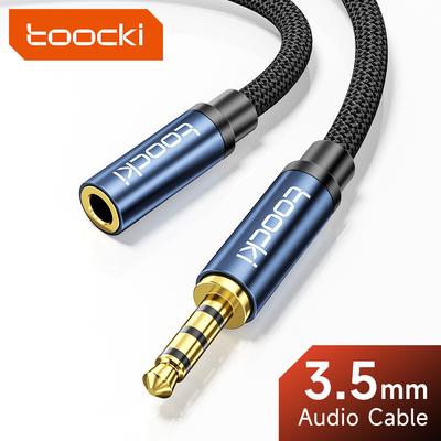 Toocki Aux Kablo Jakı 3.5mm Erkek Kadın Erkek Ses Uzatma Hoparlör Kablosu Mikrofon ile Kulaklık Xiaomi Genişletici Kablosu