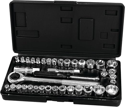 Performance Tool 1950 40-Piece Socket Set for Mechanics and DIY Enthusiasts - Durable and Versatile Tool Kit for Automotive and