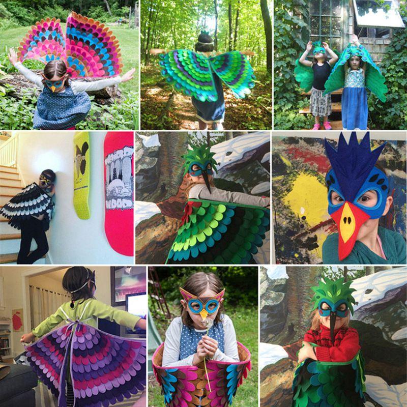Birds Costume Halloween Wing W Mask Kids Children Fancy Animal Outfit Cosplay