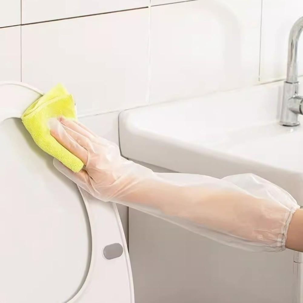 50PCS Long Cuff Dishwashing Gloves Waterproof Extended Gloves Scrubbing Gloves  Household Protection