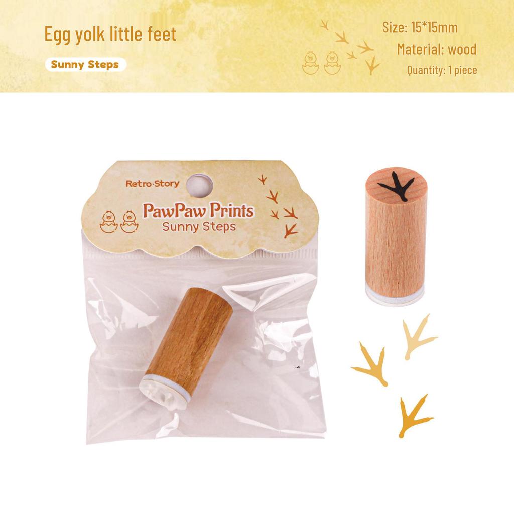 Paw Paw Series: RetroStory Cartoon Animal Wooden Stamp