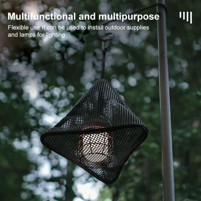 Triangle Storage Mesh Hanging Bag Foldable Kitchen Basket Picnic Tableware Drying Net Food Vegetable