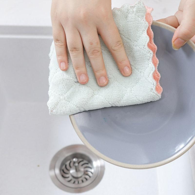 Soft Absorbent Quick Drying Reusable Kitchen Dish Towels Dishcloths Cleaning Rags Multi Color