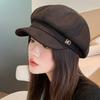Small Black Octagonal Hat Children's Autumn and Winter Trendy New Versatile Painter Hat Duck Tongue Newsboy Hat
