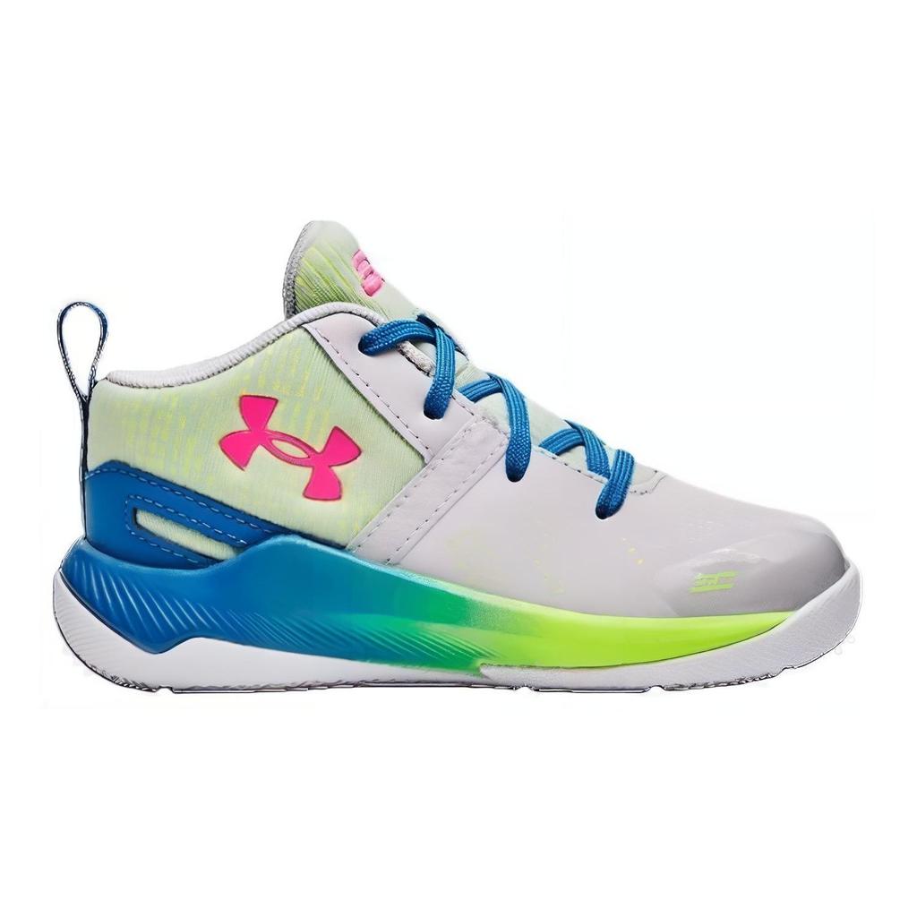 Under Armour Curry 2 Retro TD Splash Party Baby Sneakers Grey Halo-Gray Electric-Blue 3026307-100