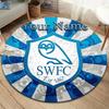 Sheffield Wednesday Football Club Custom Name Round Area Rug,Carpet Rug for Living Room Bedroom Sofa Playroom Decor,Non-slip Floor Mat