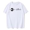 Men's Summer Short Sleeve Round Neck Casual Fashion Solid Color T-Shirt Fashion Men's Sports Digital Music Printed Sports Top