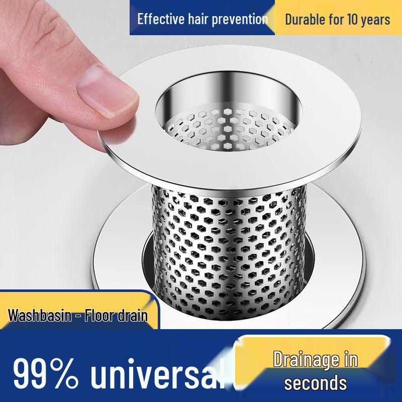 Stainless Steel Floor Drain Mesh Cover and Anti-Clog Sink Filter