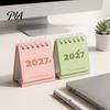 Desktop Time Management Tool Mini Desk Calendar 2027, Jan. 2027 to Dec. Standing Flip Small Minimalist Office Stationery Calendar, 12 Monthly Planner