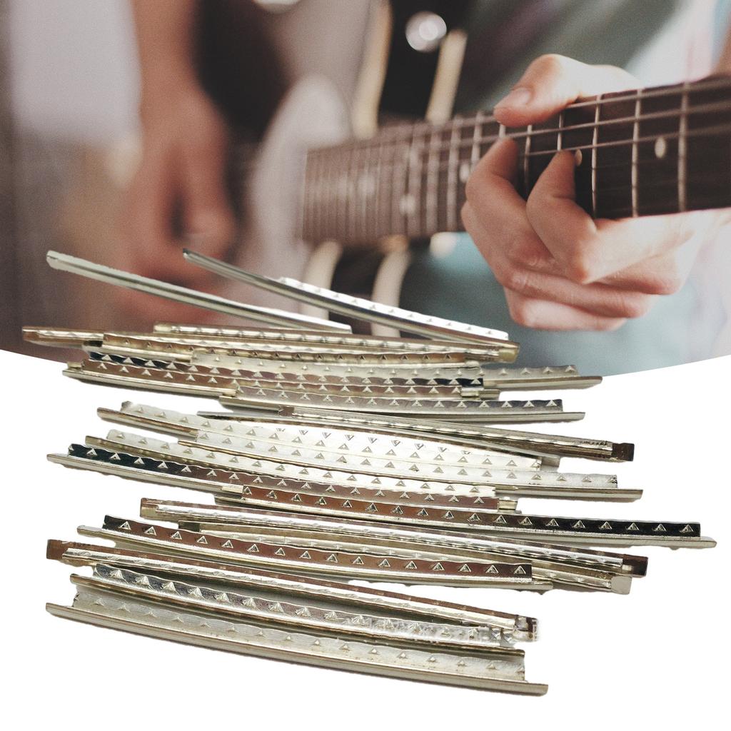 Pack of 24Pcs Silver Electric Guitar Fret Wire Guitar Fretboard 24 Fret 2.4/2.7/2.9mm for Guitar Fingerboard Replacement