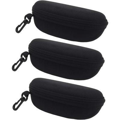 3er-Pack Tragbare Reißverschluss-Sonnenbrillen-Schutzbox Brillenetui Box Oxford Reise-Packung Brillenetui Zubehör Mit Haken