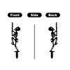 Halloween Garden Metal Stakes Black Skeleton Silhouette Decorative Stakes Outdoor Decor For Yard,Halloween Decorations (Black, L)