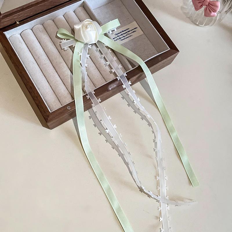 

Простой бант, заколка для волос с цветком, модная супер фея длинная кисточка зажим-уточка, темпераментные универсальные аксессуары для волос