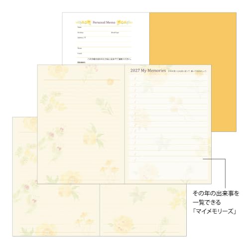 Midori Pocket Diary 2027 A6 Weekly Country Time Floral Pattern 22444006 (Starts January 2027)