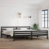 Solid Wood Bed Black 200x200 cm
