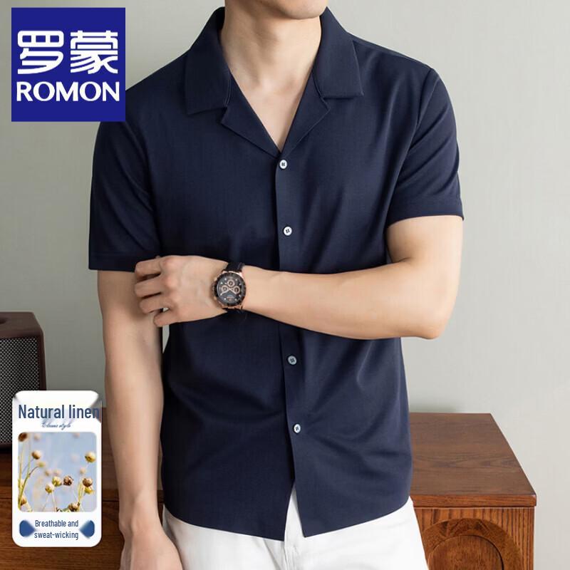 Luomeng Men s Summer Linen Blend Casual Short Sleeve Shirt 48