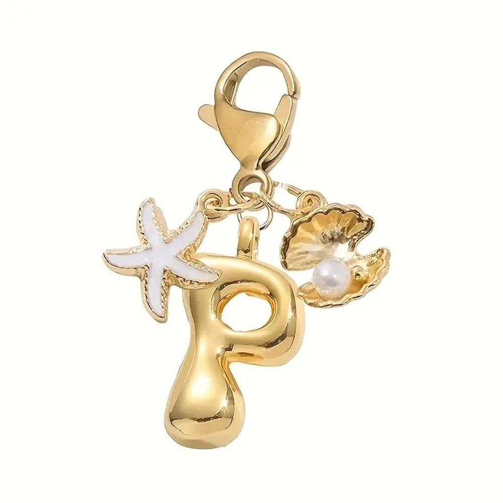 Golden 26 Letters Keychain Retro Backpack Pendant Unisex Bag Charm Friends