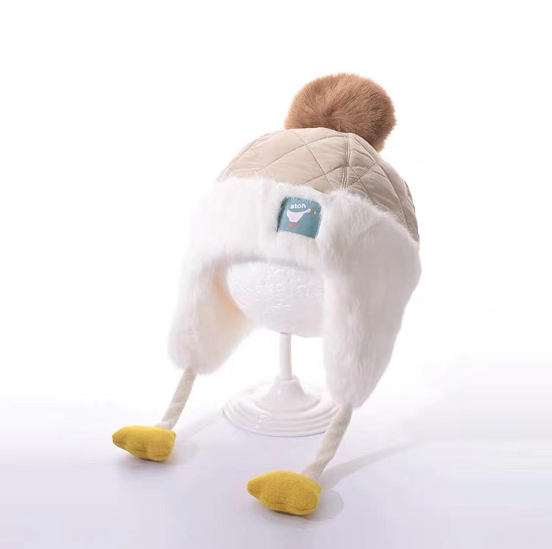 

Autumn and winter baby hats baby children cute cartoon ear hats hairball warm windproof Lei Feng hat Suitable for 1-4 years old