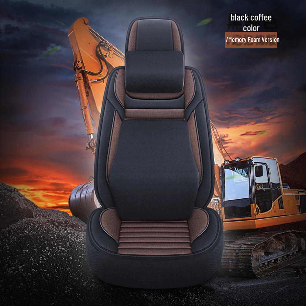 Pernă de scaun pentru excavator - Husă de lenjerie respirabilă pentru un singur loc, potrivire universală, potrivită pentru patru anotimpuri.