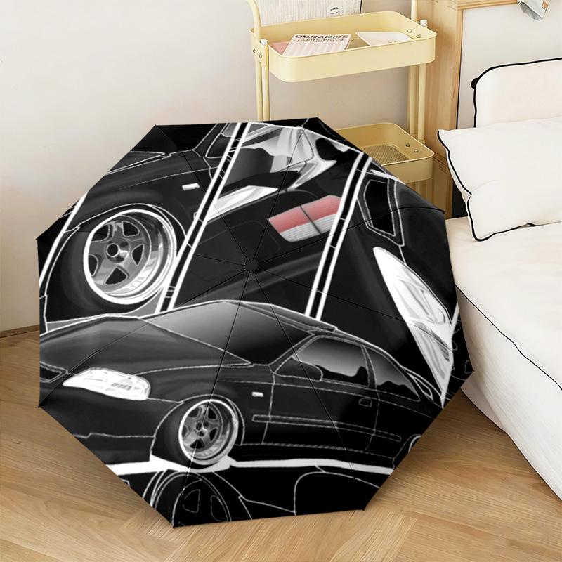 1PC Stylish Car Automatic Umbrella - Suitable Travel Outdoor Portable Umbrella Birthday Gift Daily Essentials