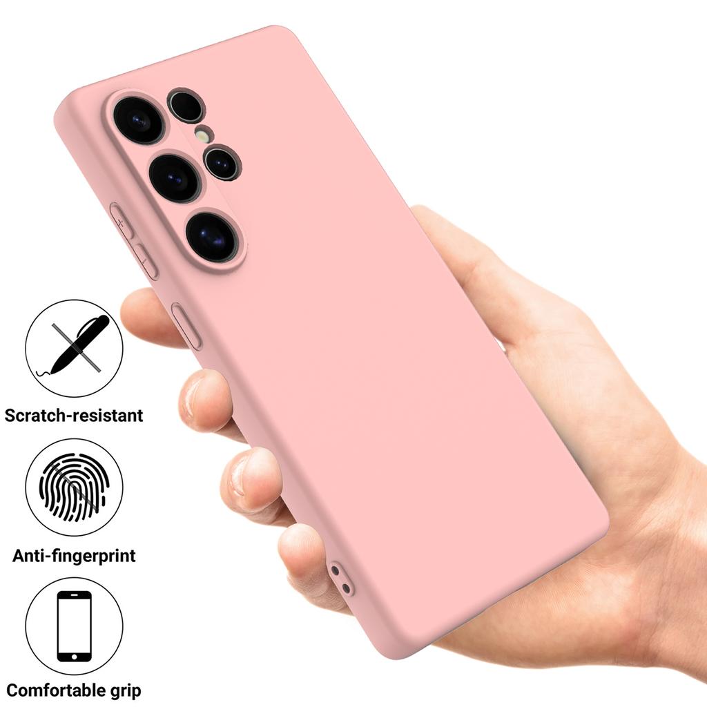 For Samsung Galaxy S25 Ultra Case Liquid Silicone Anti-Scratch Phone Cover with Hand Strap