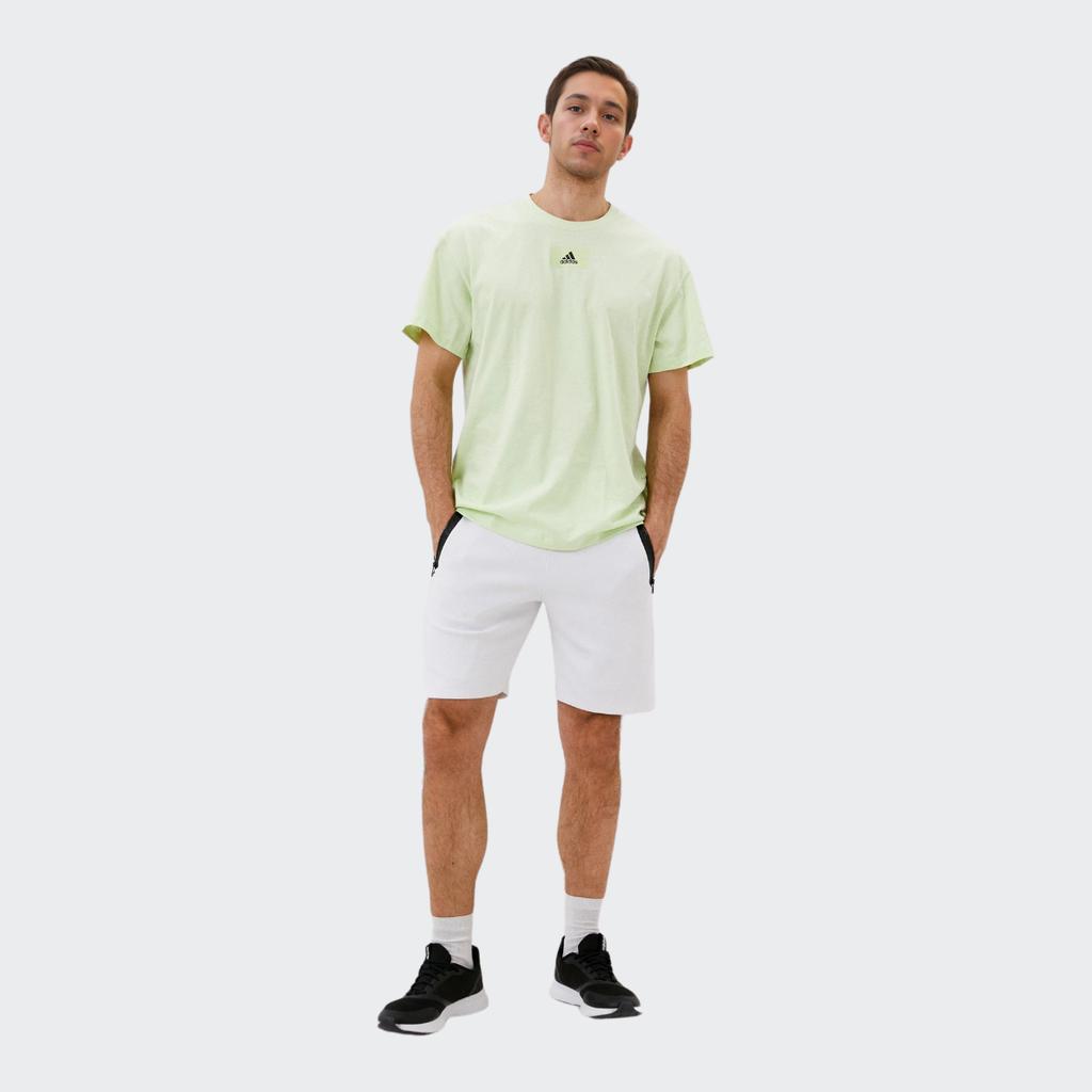 Adidas Solid Color Logo Casual Short Sleeve T-Shirt Men Tops Green HE4366
