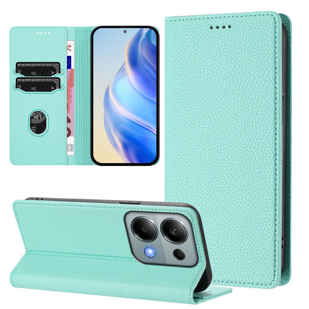 For Xiaomi Poco M6 Pro 4G/Xiaomi Redmi Note 13 Pro 4G Wallet Case RFID Blocking Litchi Texture Leather Mobile Cover