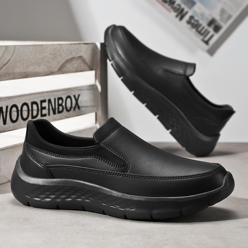 Chef Special Shoes Men's Shoes Labor Insurance Shoes Non-slip All Black Hotel Workshop Work Shoes Wear-resistant Waterproof and Oil-proof 45