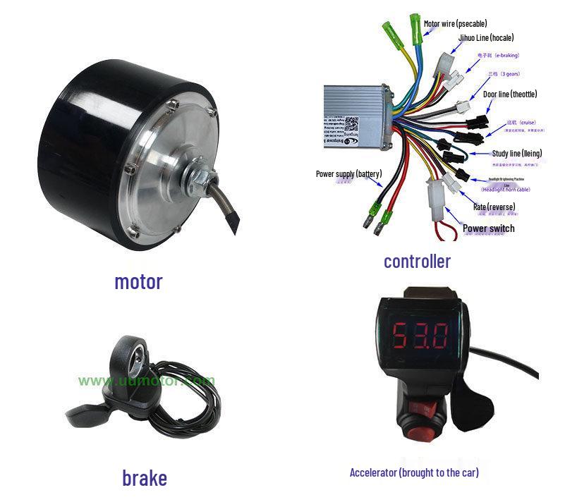 

4-Inch Brushless Geared Hub Motor Kit, 5-8 km/h Low Speed, High Torque - Ideal for Handcarts & Vehicles Default