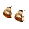 Women Exaggerated Hollow C Shaped Large Circle S925 Silver Needle Metal Earrings