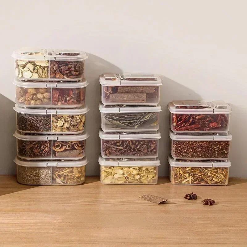 Kuchyňský úložný box na koření, zásuvkový styl, krabice na koření, domácí, velký, obaly na koření, styl s výklopným víkem, vzduchotěsné skladování koření