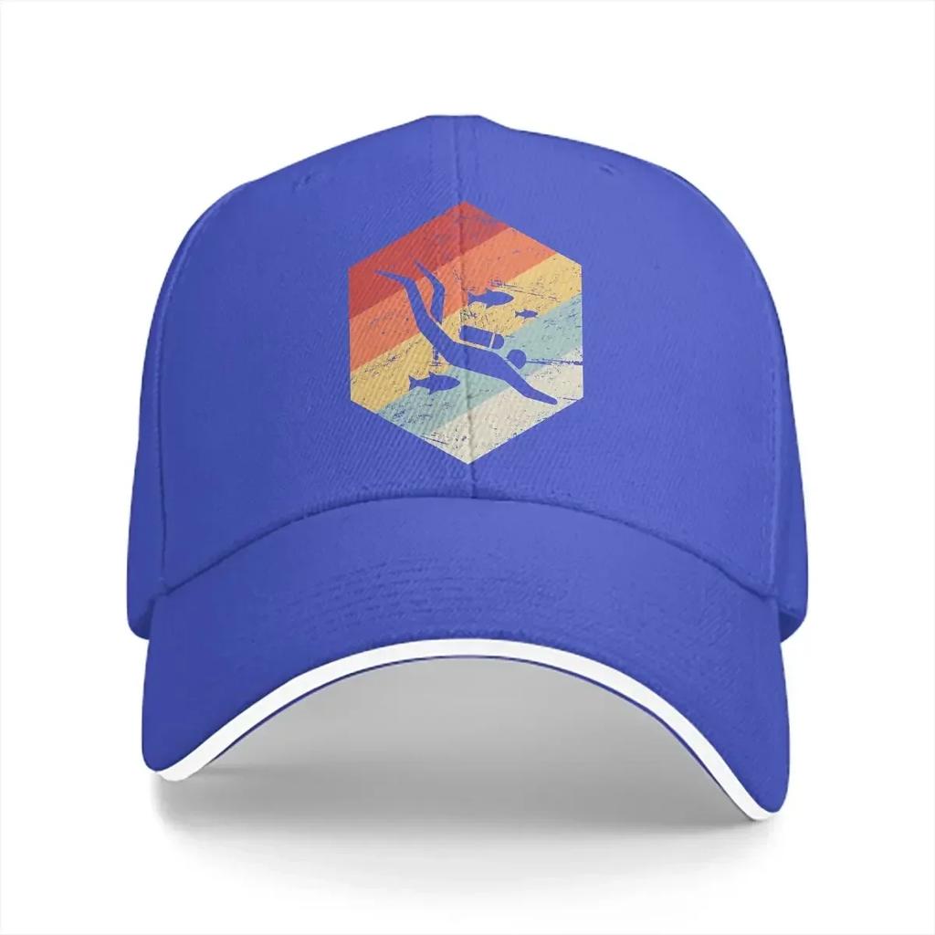 Diving Dive Multicolor Hat Peaked Unisexs Cap Retro s Scuba Diver Personalized Visor Protection Hats