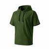 Men Short Sleeve Hooded T Shirt Casual Drawstring Pullover Lightweight Relaxed Fit Raglan Tee Top for Everyday Wear