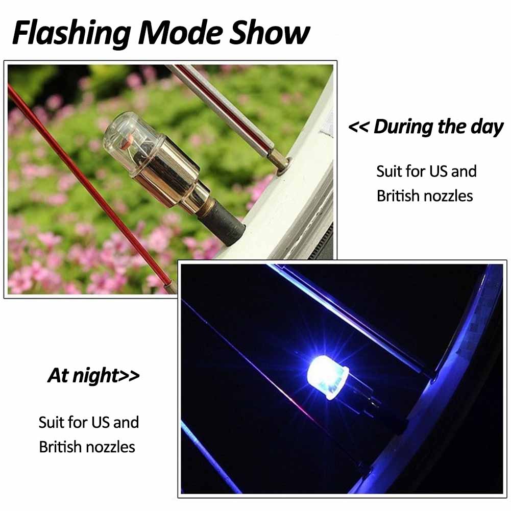 2Stk. Fahrrad Motorrad Auto Rad Speichenlicht LED Licht Reifenventilkappen Fahrrad Laterne Speichen Nabe Reifen Lampe MTB Fahrrad Zubehör