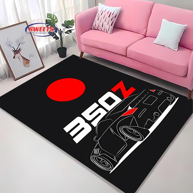 Retro GTR Racing Car Carpet, Living Room and Bedroom Household Items, Children's Room Sofa Mat,Doormat Floor Anti-slip Rug Gift
