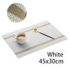 Striped PVC Table Mat Woven Waterproof And Oil-proof Non-slip Light Luxury Table Mat Simple Household Cup Mat 45x30cm