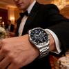 Men's Quartz Watch with Subdials Analog Wristwatch with Date-Display Waterproof Luminous Chronograph Dress Watches Stainless Steel Band