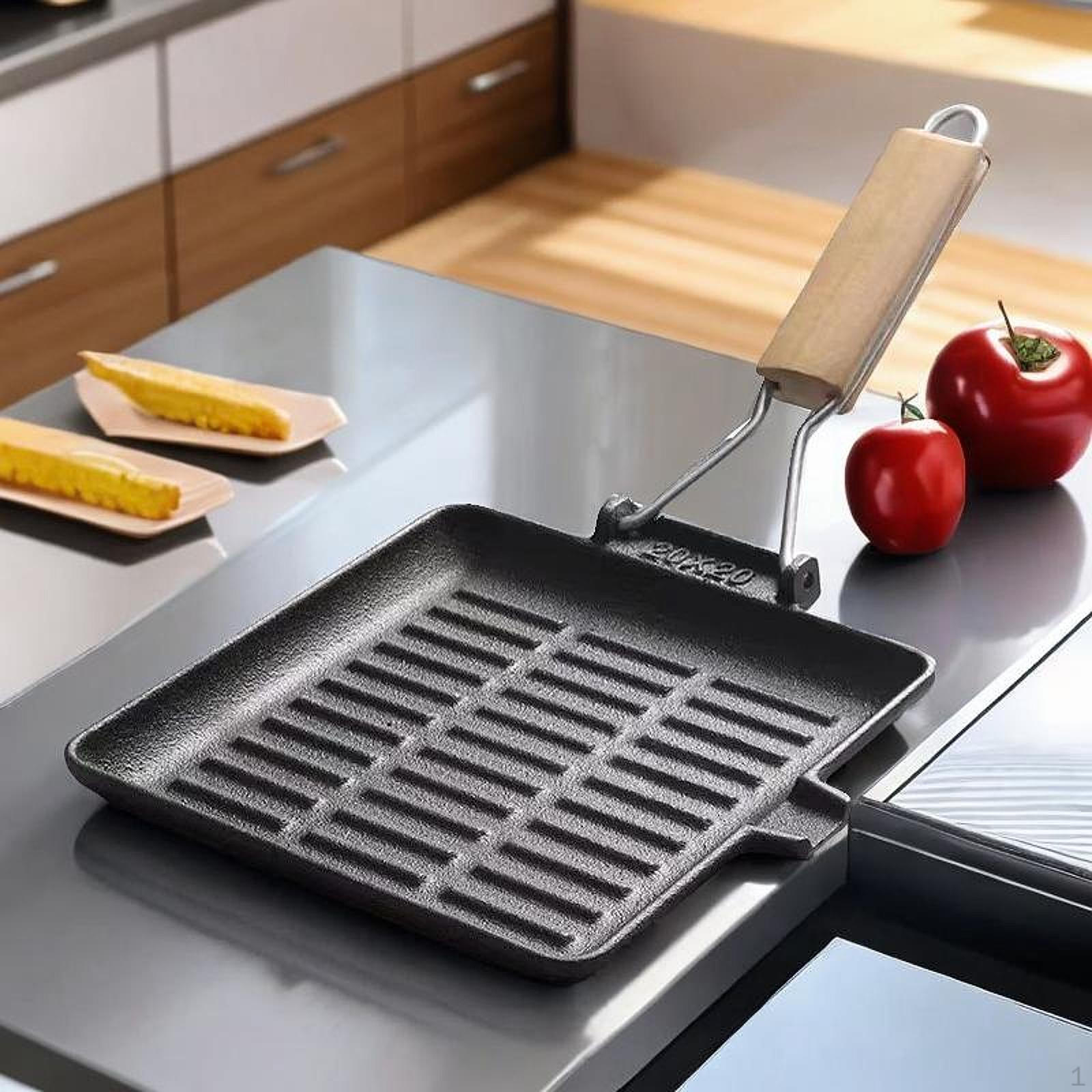 

Сковорода для стейка на плите, чугунная с ручкой, для использования в кемпинге 20cmx20cmx19cm