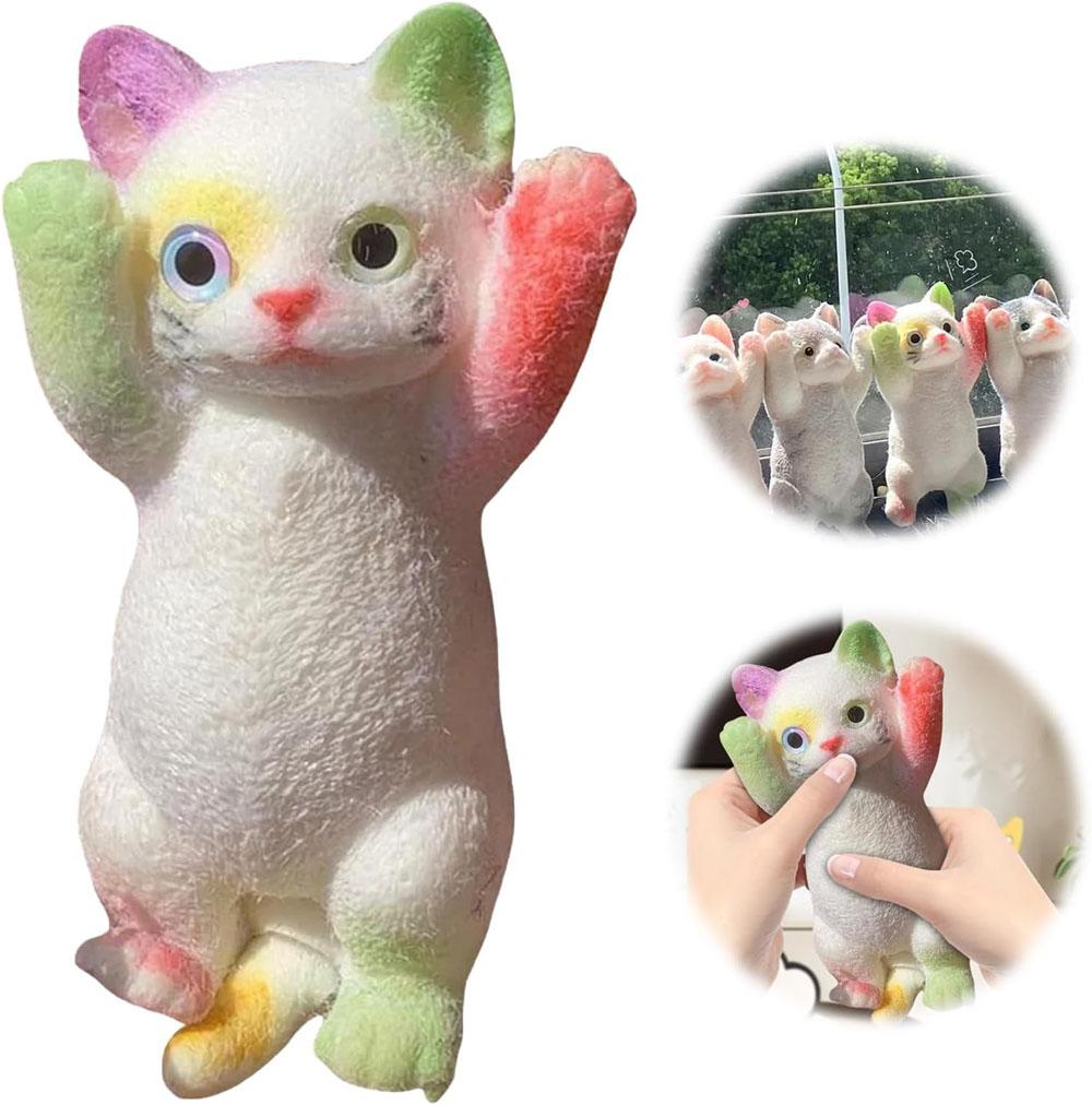 Big Slow-Rebound Cat Taba Silicone Fuzzy Super Big Cat Kitten Handmade Squeeze Toy Mochi Toy Hand Relax Stress Release Gift
