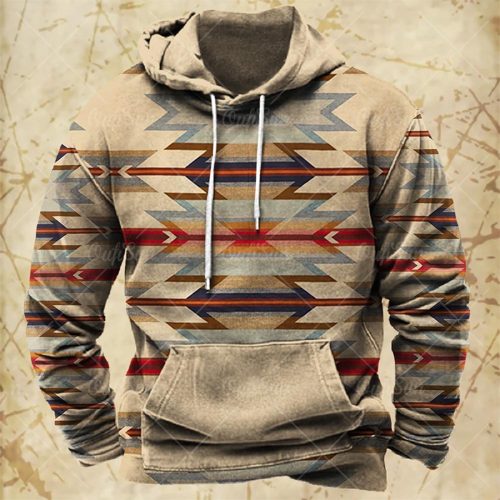 Xiaowan Lente Mannen Hoodies Meerkleurig Art Nation Print Hoodie Boho Casual Sweatshirts Pullovers Streetwear Dameskleding 4XL