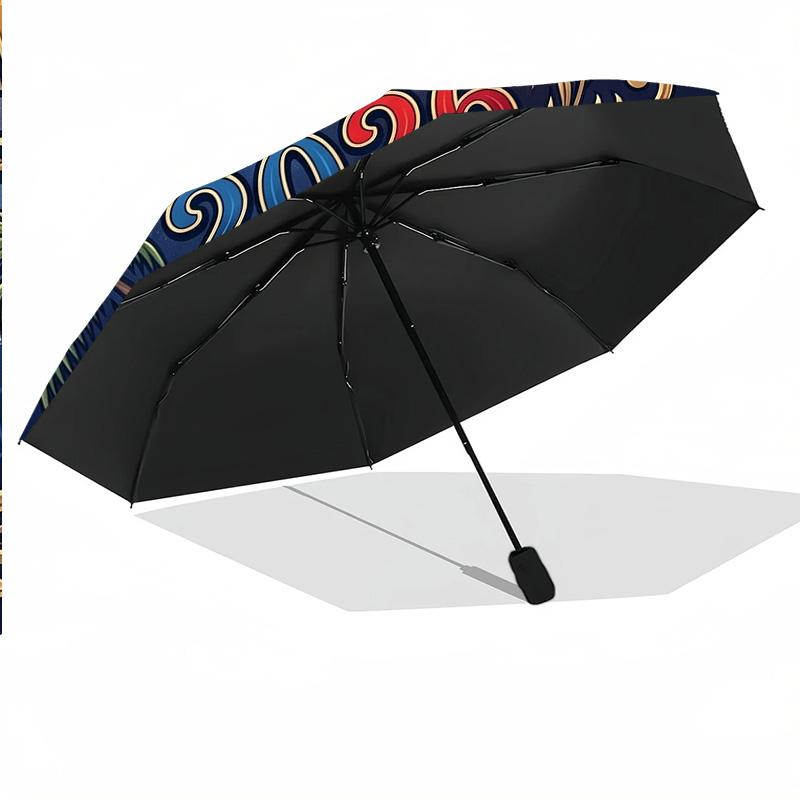 8 Rib Auto Folding Umbrella France national football team Print Custom Name Text Portable Rain Gear
