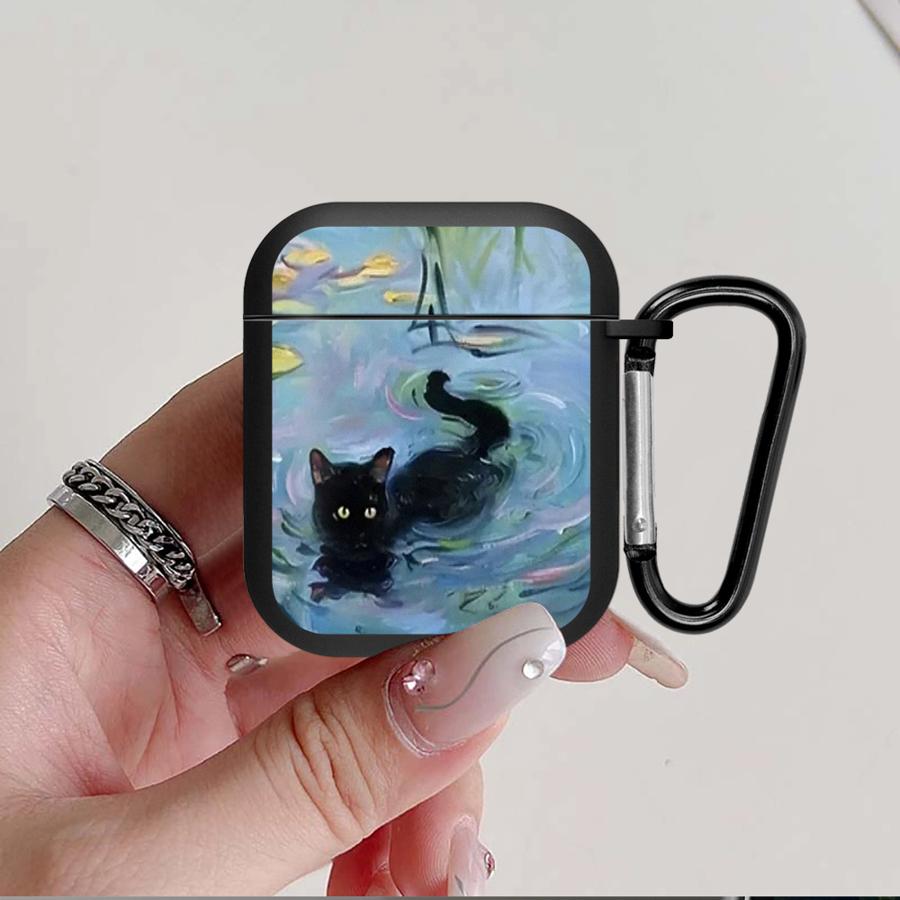 Earphone Cases Cover Case For Airpods 3 2 Pro3 Pro2 Pro 1 4 Black Cat